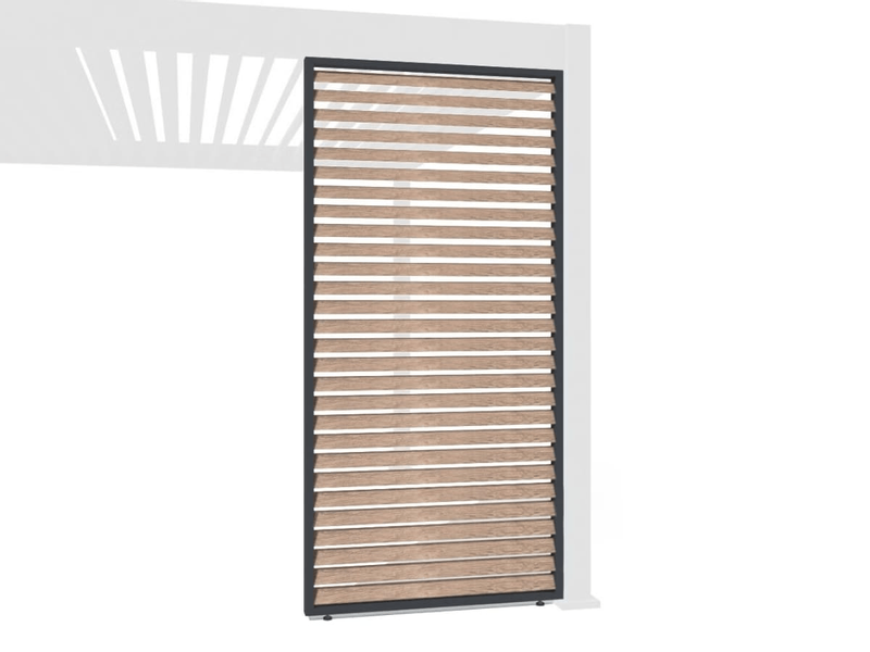 Orion schutterpaneel vast horizontaal 360 cm - Antraciet/hout