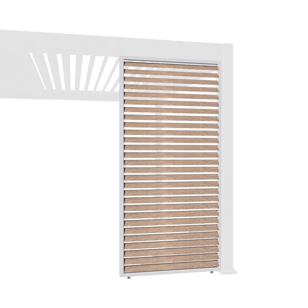 Orion schutterpaneel vast horizontaal 360 cm - Wit/hout