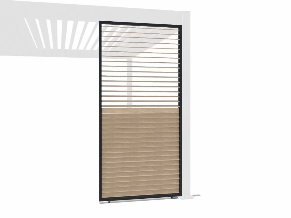 Orion schutterpaneel kantelbaar horizontaal 360 cm - Antraciet/hout