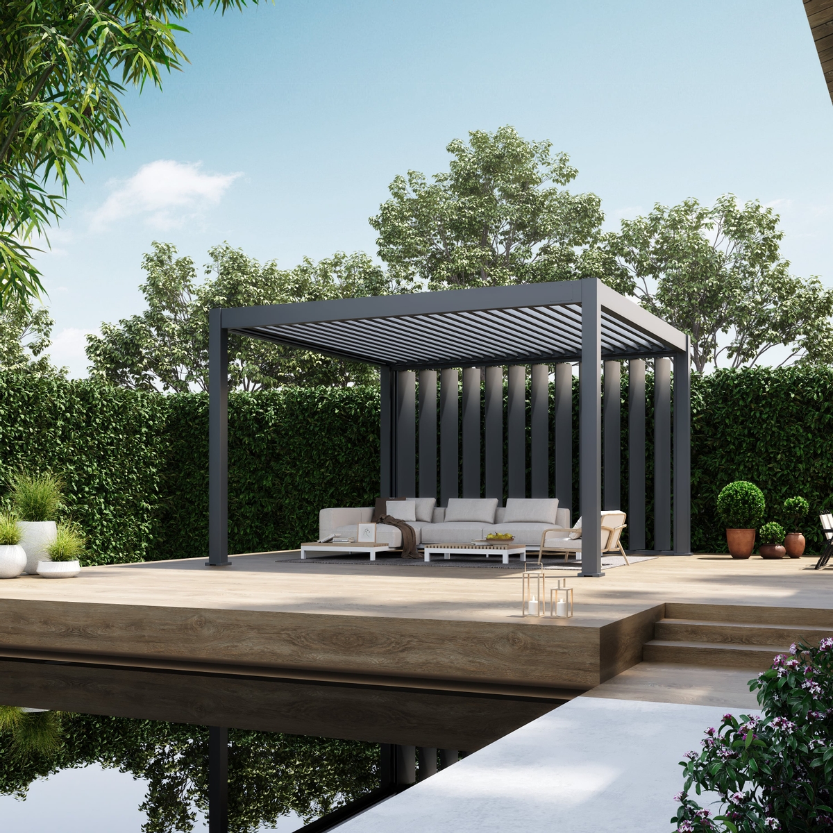 Orion schutterpaneel kantelbaar verticaal 300 cm - Antraciet