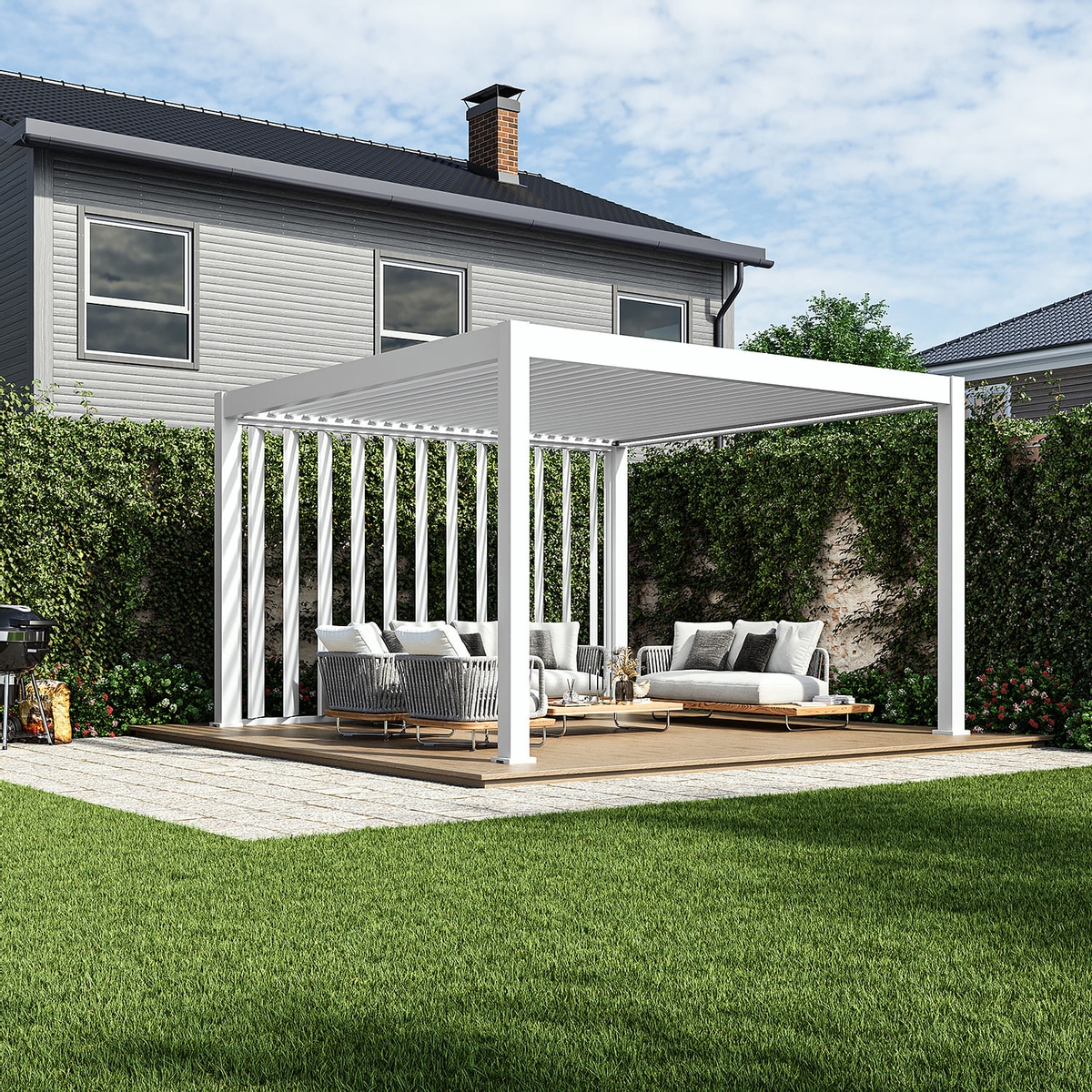 Orion schutterpaneel kantelbaar verticaal 400 cm - Wit