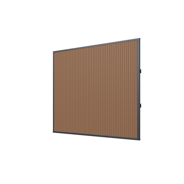 Orion composietwand 300 cm - Antraciet/teak