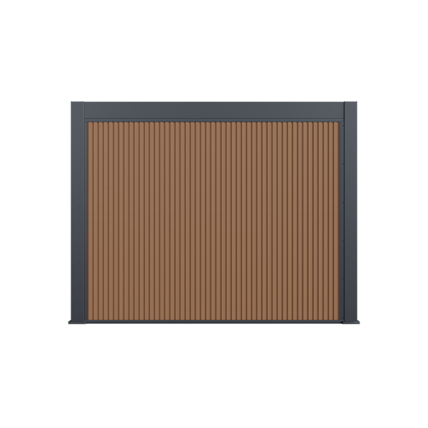 Orion composietwand 360 cm - Antraciet/teak