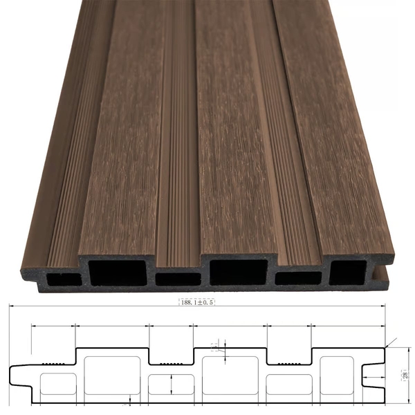 Orion carport composietmuur 530 cm - Antraciet/teak