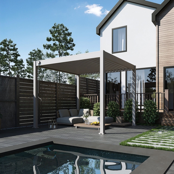 Orion Comfort vrijstaand lamellen overkapping 300x300 cm handmatig - Zand