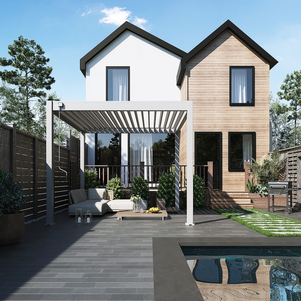 Orion Comfort vrijstaand lamellen overkapping 300x300 cm handmatig - Zand