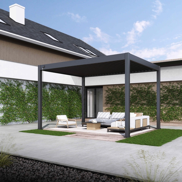 Orion Comfort vrijstaand lamellen overkapping 300x400 cm handmatig - Antraciet