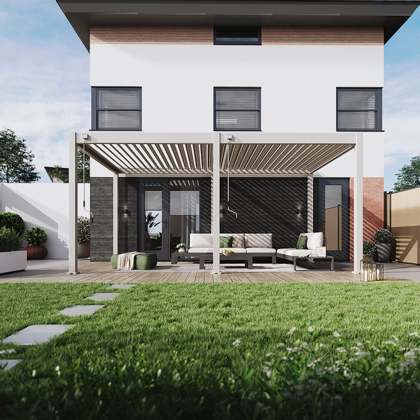 Orion Comfort vrijstaand lamellen overkapping 300x530 cm handmatig - Zand