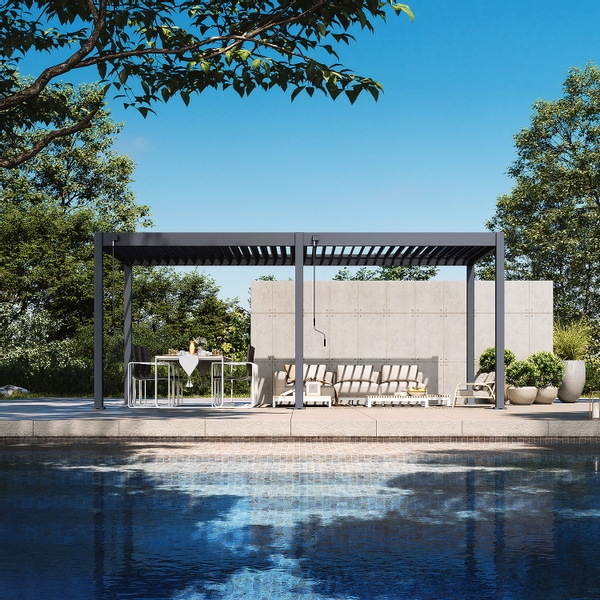 Orion Comfort vrijstaand lamellen overkapping 300x600 cm handmatig - Antraciet