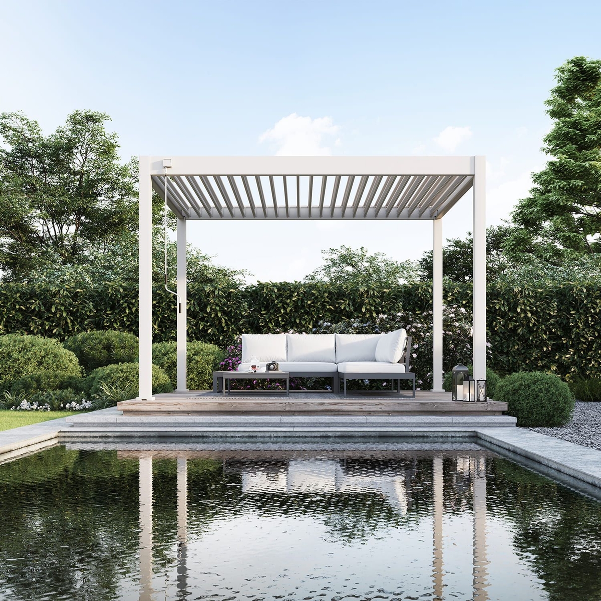 Orion Deluxe vrijstaand lamellen overkapping 360x400 cm handmatig - Zand