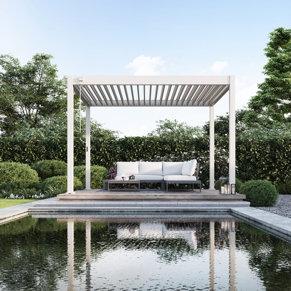 Orion Deluxe vrijstaand lamellen overkapping 360x400 cm handmatig - Zand