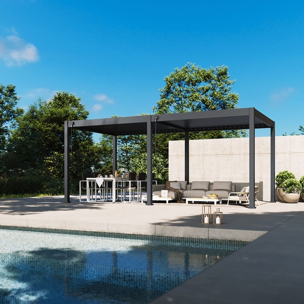 Orion Deluxe vrijstaand lamellen overkapping 300x600 cm handmatig - Antraciet