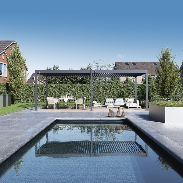 Orion Deluxe vrijstaand lamellen overkapping 360x720 cm handmatig - Antraciet