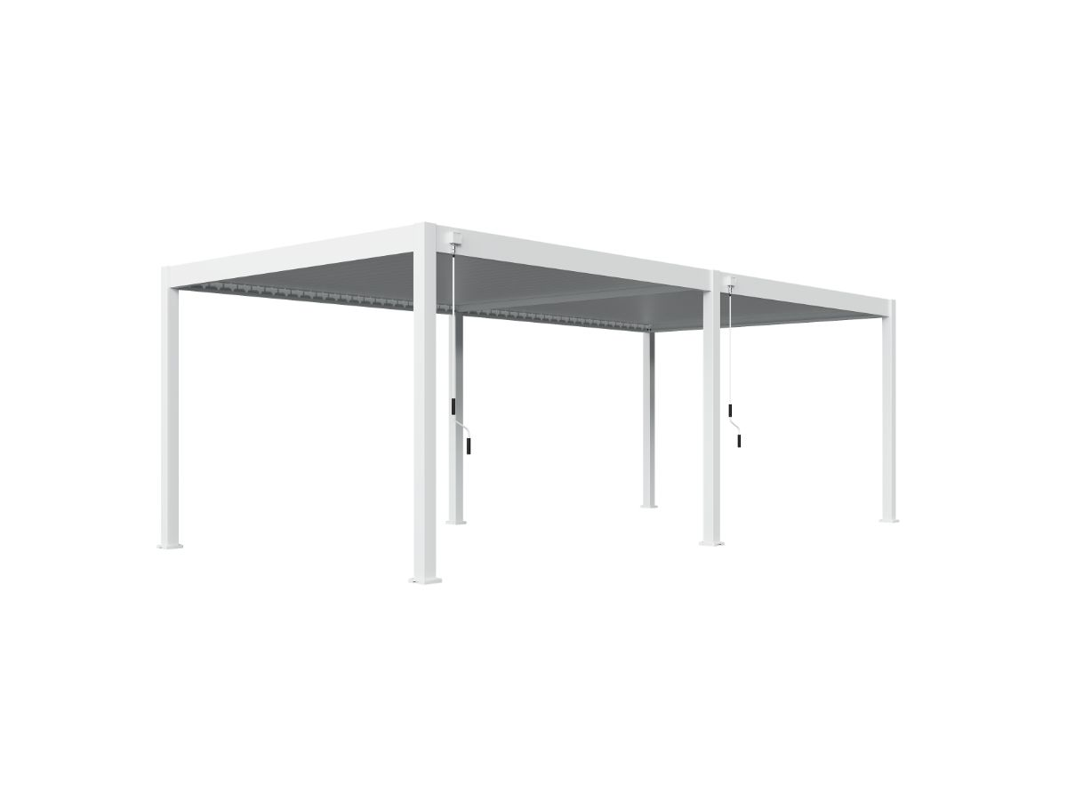 Orion Deluxe vrijstaand lamellen overkapping 360x720 cm handmatig - Wit