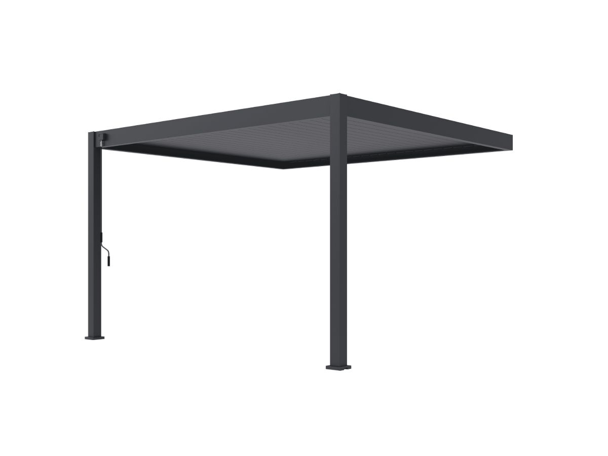 Orion Deluxe muurbevestiging lamellen overkapping 300x360 cm handmatig - Antraciet