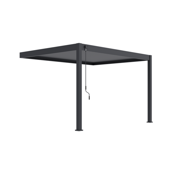 Orion Deluxe muurbevestiging lamellen overkapping 300x400 cm handmatig - Antraciet