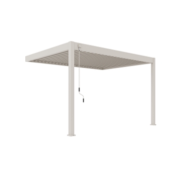 Orion Deluxe muurbevestiging lamellen overkapping 300x400 cm handmatig - Zand