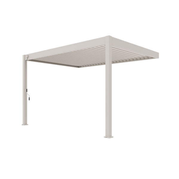 Orion Deluxe muurbevestiging lamellen overkapping 300x400 cm handmatig - Zand