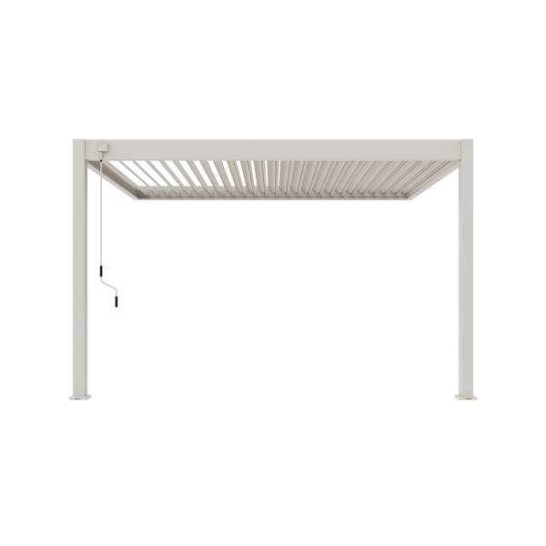 Orion Deluxe muurbevestiging lamellen overkapping 300x400 cm handmatig - Zand