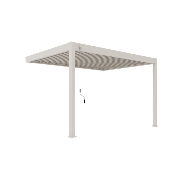 Orion Deluxe muurbevestiging lamellen overkapping 300x400 cm handmatig - Zand