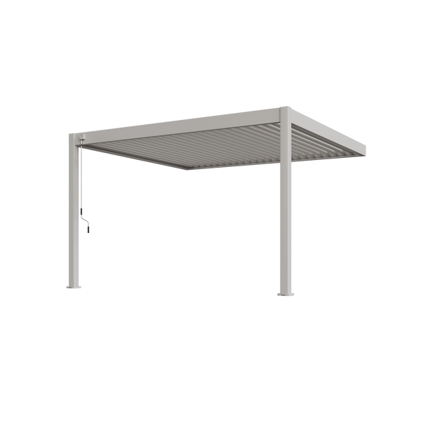 Orion Deluxe muurbevestiging lamellen overkapping 360x400 cm handmatig - Zand