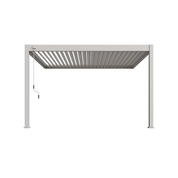 Orion Deluxe muurbevestiging lamellen overkapping 360x400 cm handmatig - Zand