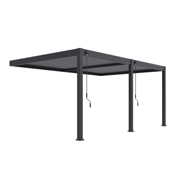 Orion Deluxe muurbevestiging lamellen overkapping 360x530 cm handmatig - Antraciet