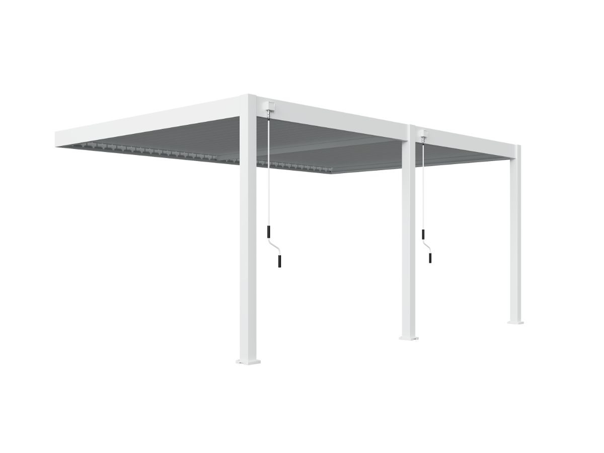 Orion Deluxe muurbevestiging lamellen overkapping 360x530 cm handmatig - Wit