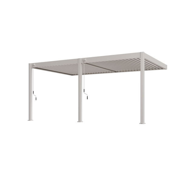 Orion Deluxe muurbevestiging lamellen overkapping 360x530 cm handmatig - Zand