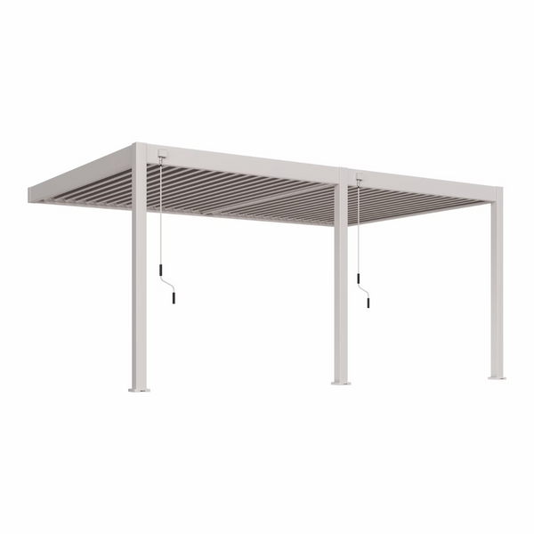Orion Deluxe muurbevestiging lamellen overkapping 360x530 cm handmatig - Zand