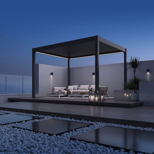 Orion Deluxe vrijstaand lamellen overkapping 300x400 cm elektrisch - Antraciet