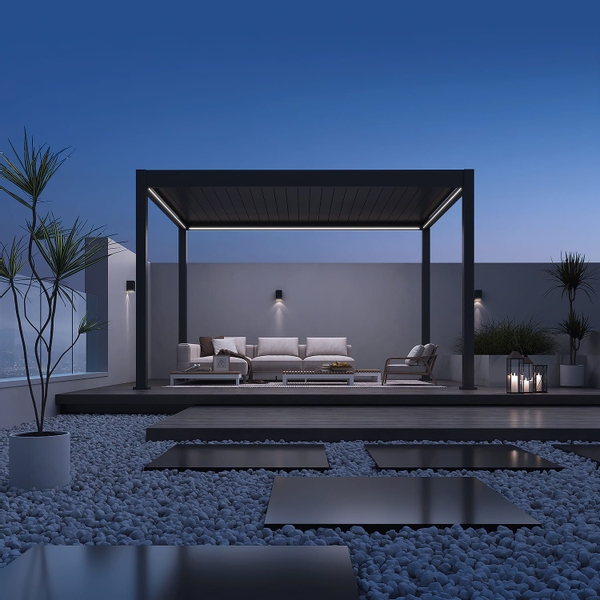 Orion Deluxe vrijstaand lamellen overkapping 300x400 cm elektrisch - Antraciet