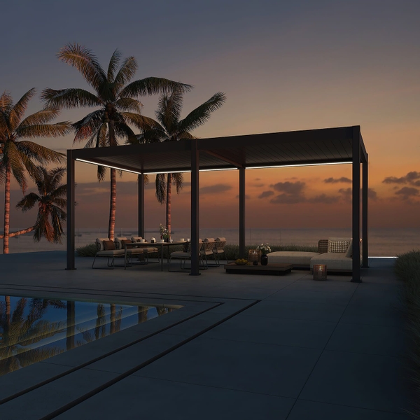 Orion Deluxe vrijstaand lamellen overkapping 300x600 cm elektrisch - Antraciet