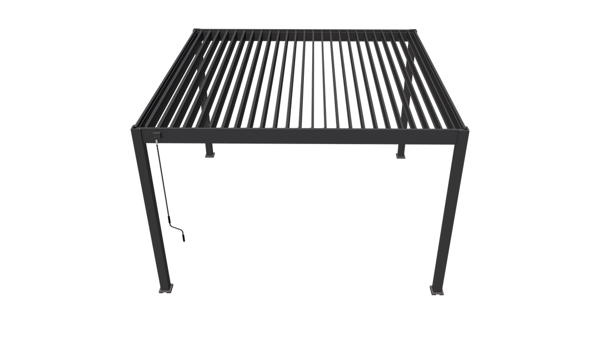 Orion Premium vrijstaand lamellen overkapping 400x400 cm handmatig - Antraciet