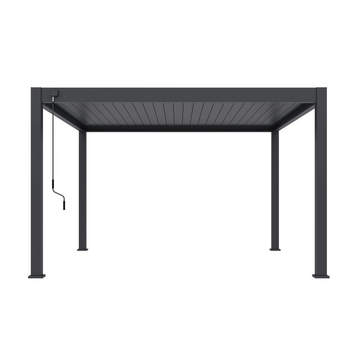 Orion Premium vrijstaand lamellen overkapping 400x400 cm handmatig - Antraciet