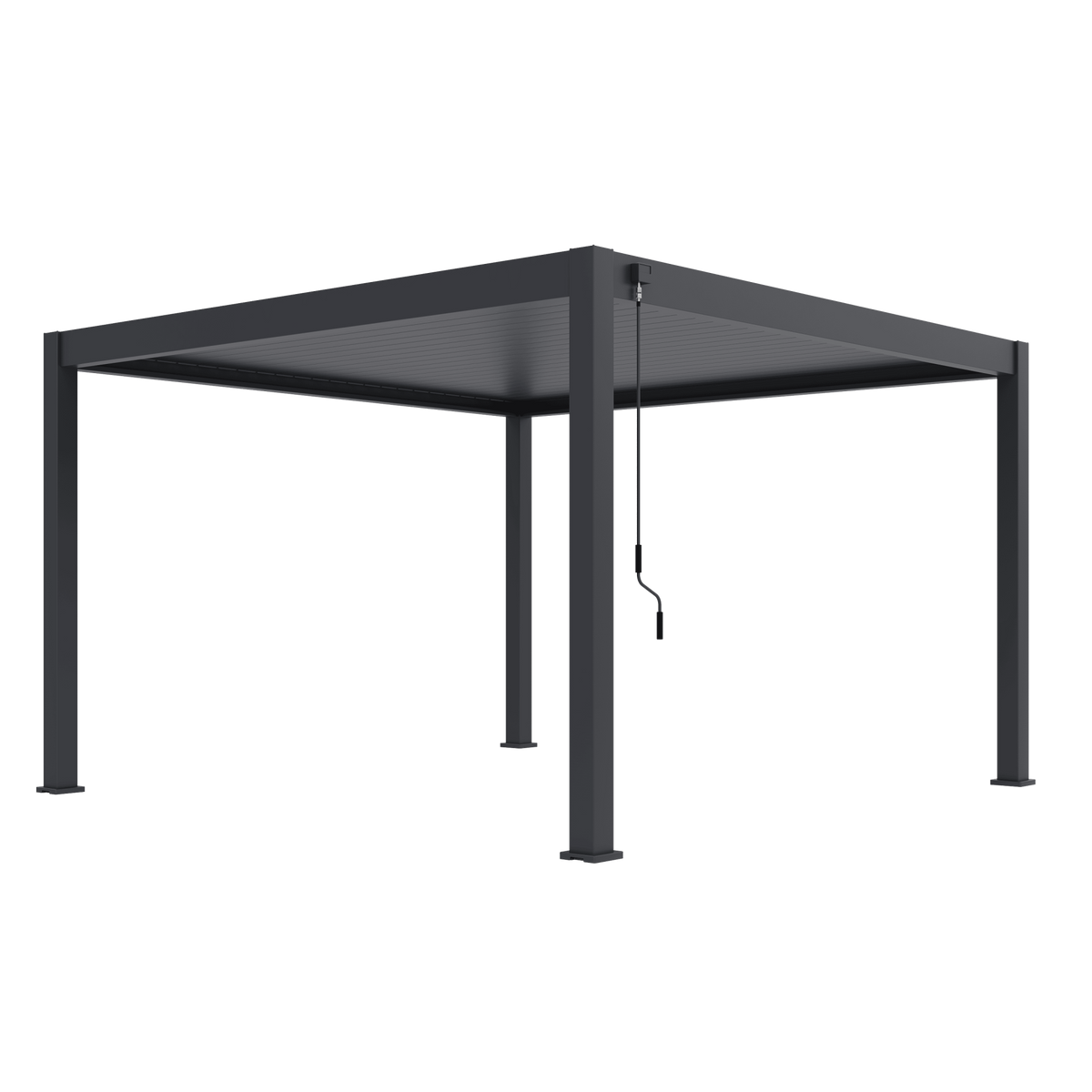 Orion Premium vrijstaand lamellen overkapping 400x400 cm handmatig - Antraciet