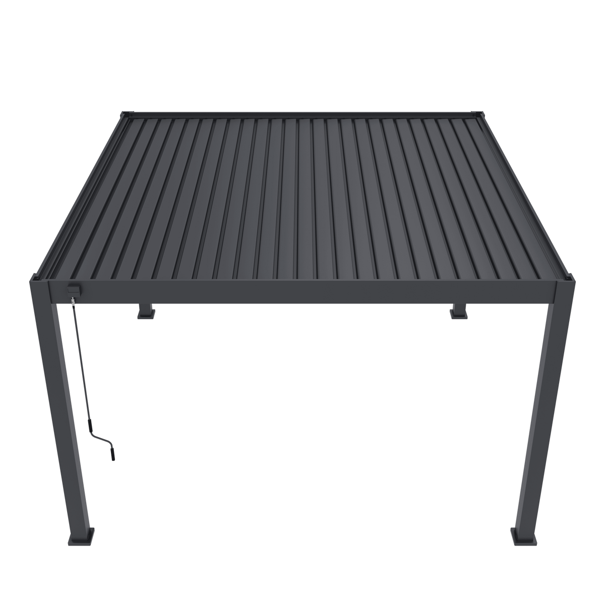 Orion Premium vrijstaand lamellen overkapping 400x400 cm handmatig - Antraciet