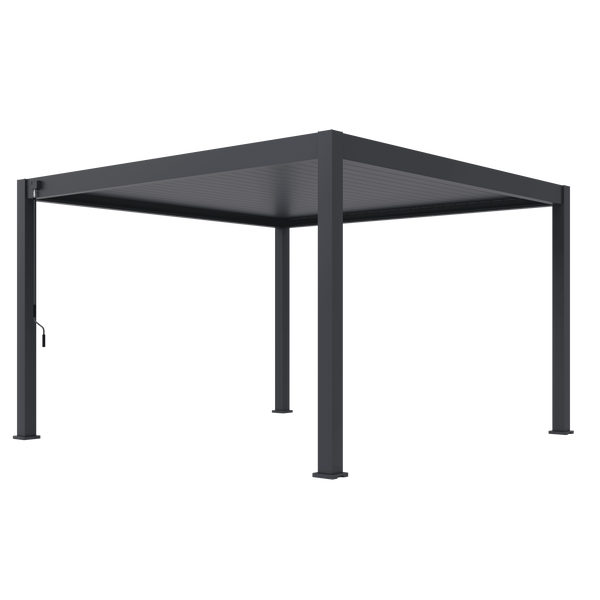 Orion Premium vrijstaand lamellen overkapping 400x400 cm handmatig - Antraciet