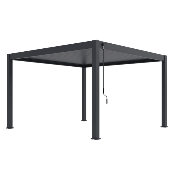 Orion Premium vrijstaand lamellen overkapping 400x400 cm handmatig - Antraciet