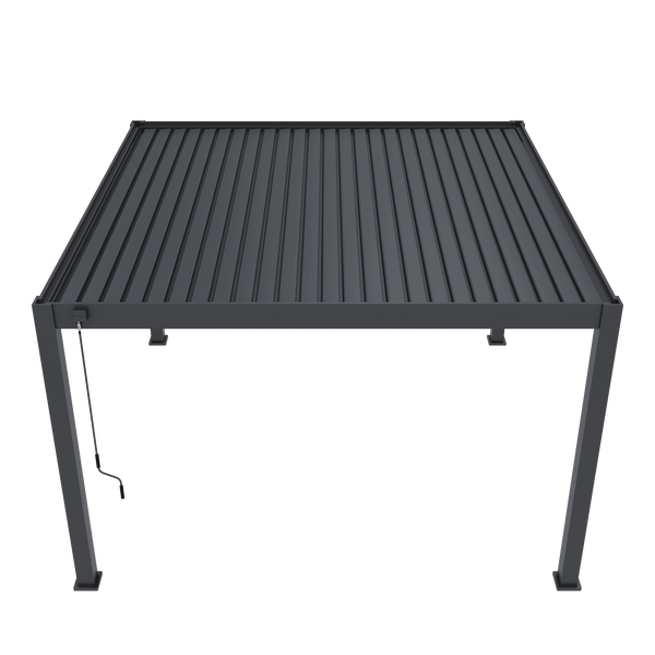 Orion Premium vrijstaand lamellen overkapping 400x400 cm handmatig - Antraciet