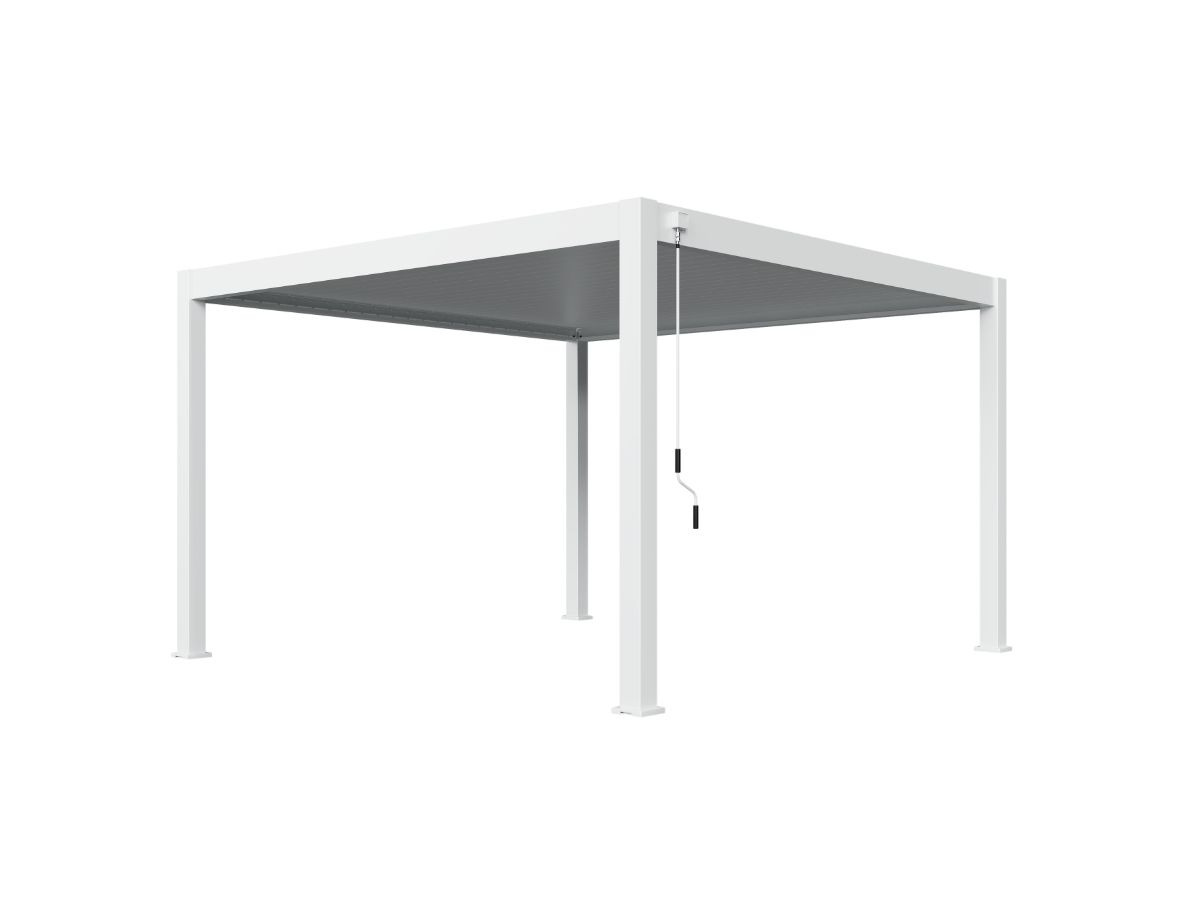 Orion Premium vrijstaand lamellen overkapping 400x400 cm handmatig - Wit