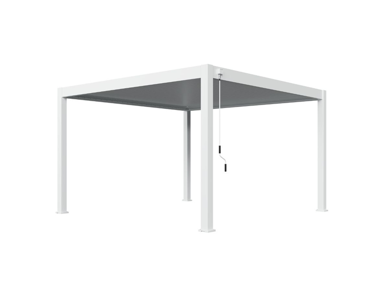 Orion Premium vrijstaand lamellen overkapping 400x400 cm handmatig - Wit