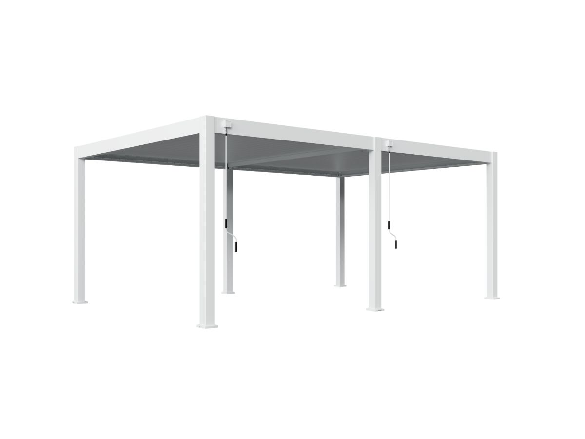 Orion Premium vrijstaand lamellen overkapping 400x600 cm handmatig - Wit