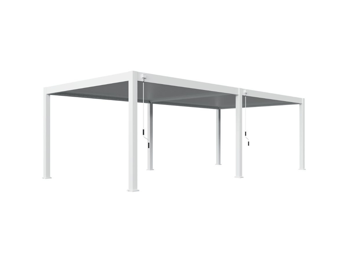 Orion Premium vrijstaand lamellen overkapping 400x800 cm handmatig - Wit