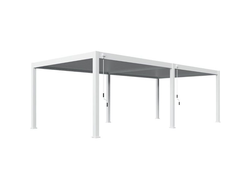 Orion Premium vrijstaand lamellen overkapping 400x800 cm handmatig - Wit