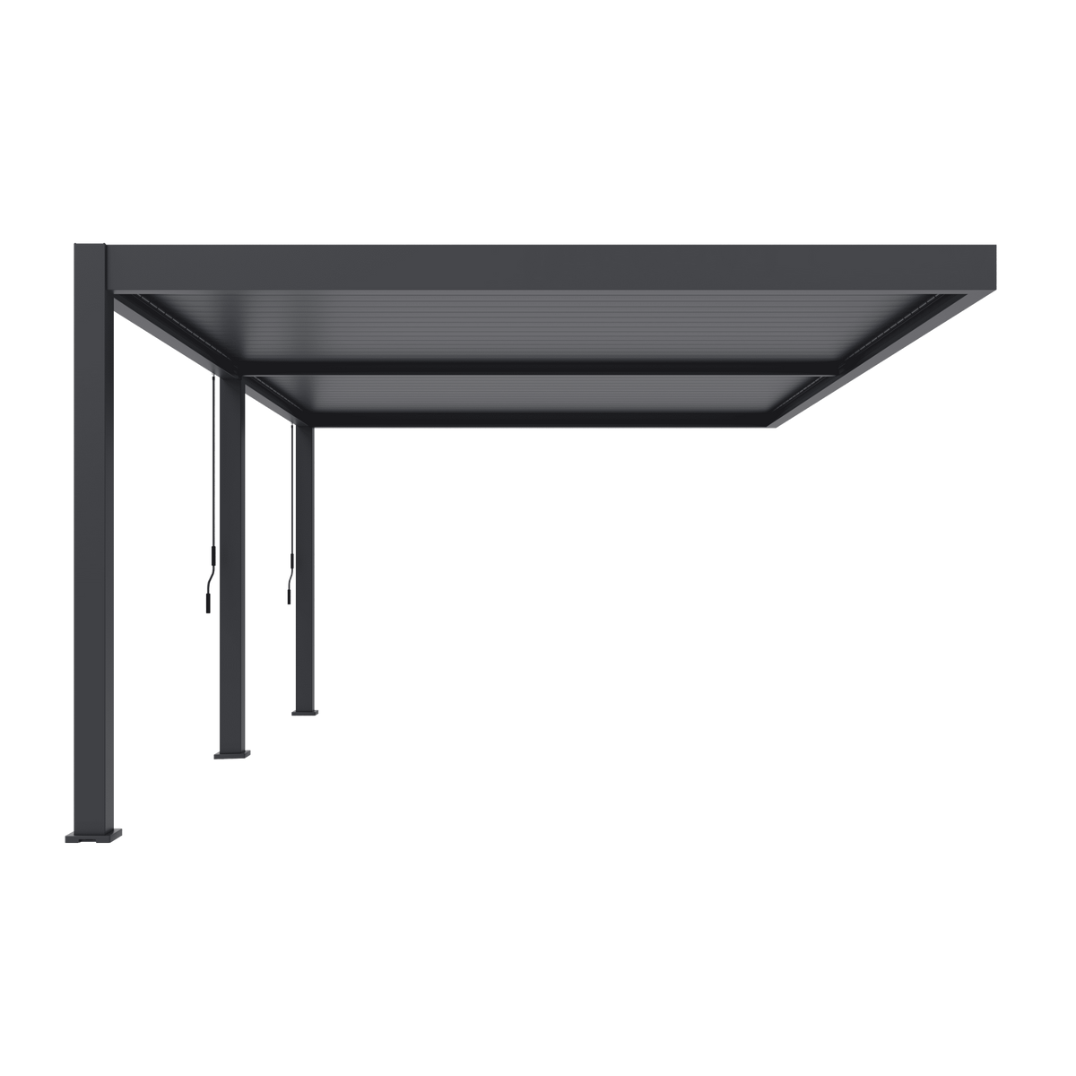 Orion Premium muurbevestiging lamellen overkapping 400x600 cm handmatig - Antraciet