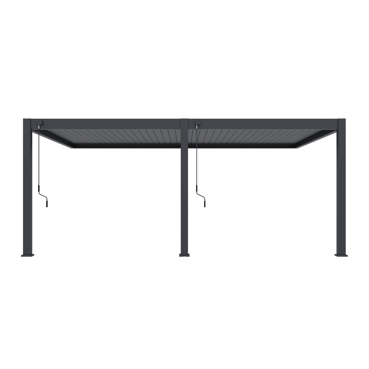 Orion Premium muurbevestiging lamellen overkapping 400x600 cm handmatig - Antraciet