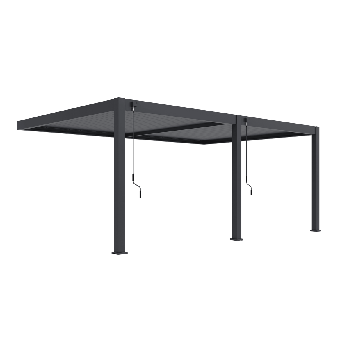 Orion Premium muurbevestiging lamellen overkapping 400x600 cm handmatig - Antraciet