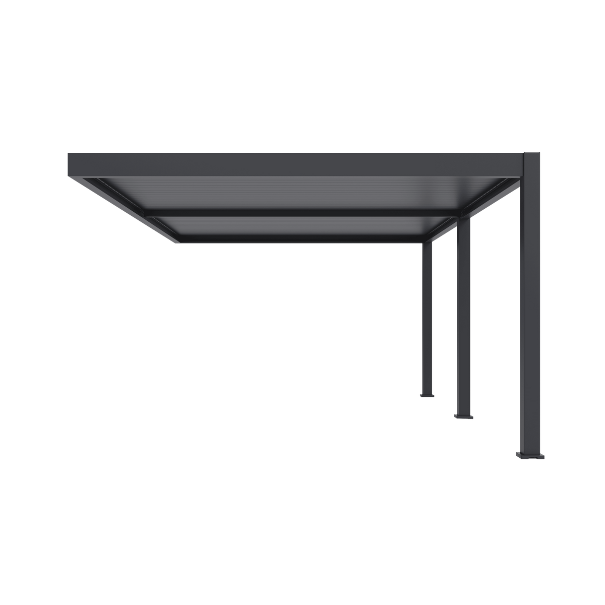 Orion Premium muurbevestiging lamellen overkapping 400x600 cm handmatig - Antraciet