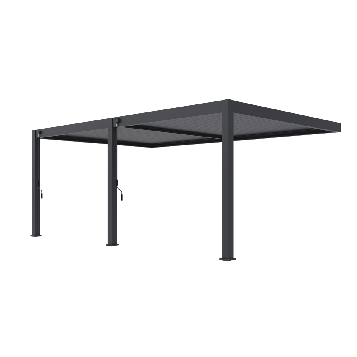 Orion Premium muurbevestiging lamellen overkapping 400x600 cm handmatig - Antraciet